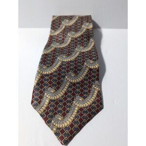 EVAN PICONE Men's 100% Silk Necktie USA Designer Geometric Blue/Red/Yellow